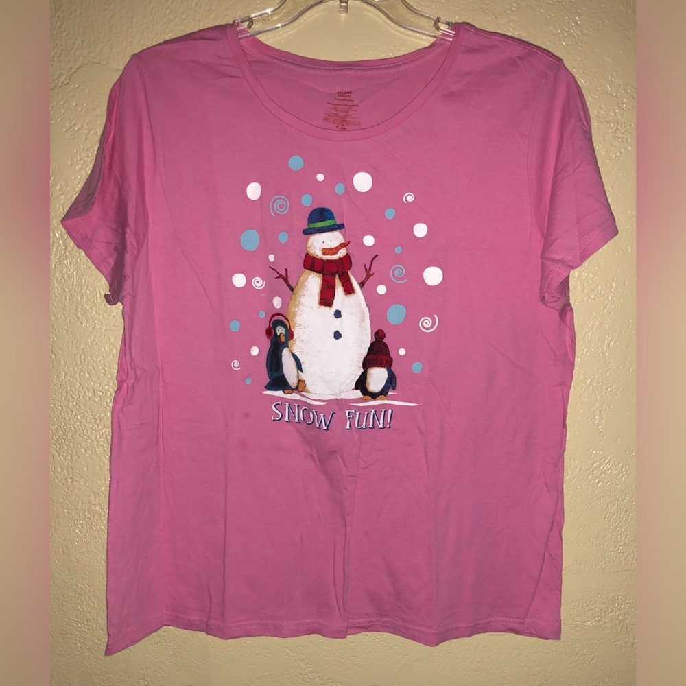 Pink snowman T-Shirt